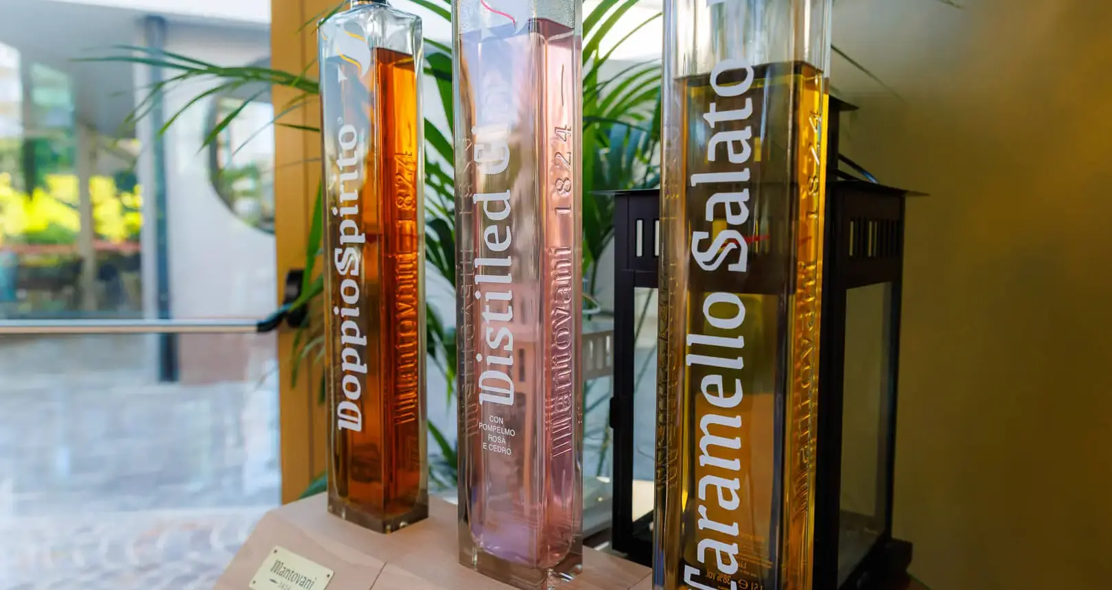Bottiglie eleganti con distillati pregiati